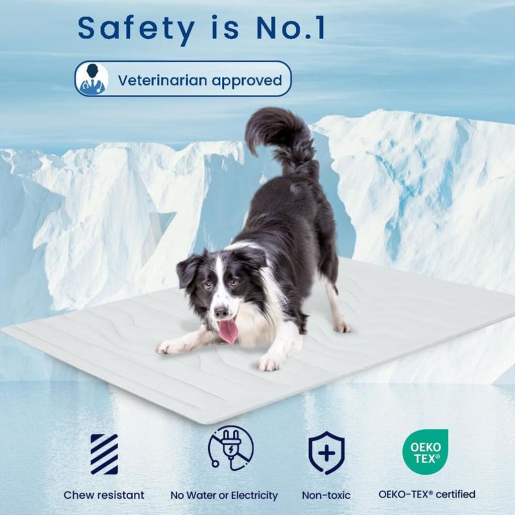 Dog Cooling Mat Washable Dogs Cats Pet Non-Toxic Cooling Pads Summer Sleeping Kennel Mats，Pet Self Cool Ice Blanket for Indoor & Outdoor Dog Beach Essentials Light Gray Large
